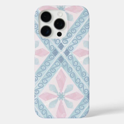 ダイヤモンド型の青いパターン Case-Mate iPhoneケース (裏面)