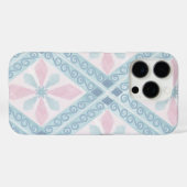ダイヤモンド型の青いパターン Case-Mate iPhoneケース (裏面 (横))