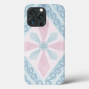 ダイヤモンド型の青いパターン iPhone 13 PROケース