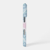 ダイヤモンド型の青いパターン iPhoneケース (右側面)