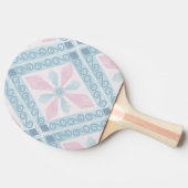 ダイヤモンド型の青い模様 卓球ラケット (横)