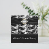 ダイヤモンド女性ゼブラ40th誕生日パーティー 招待状 (スタンド正面)