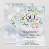 ダイヤモンド婚式60周年記念ウインター・フラワー 招待状 (正面/裏面)