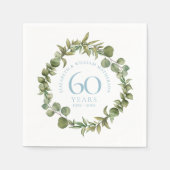 ダイヤモンド婚式60周年記念 森の緑の植物 スタンダードカクテルナプキン (正面)