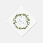 ダイヤモンド婚式60周年記念 森の緑の植物 スタンダードカクテルナプキン (角)