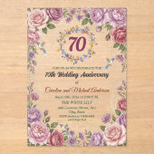 ダイヤモンド婚式70周年記念ハチドリ アクリル招待状 (正面)