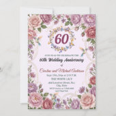 ダイヤモンド婚式(60周年結婚記念日)ハチドリ 招待状 (正面)