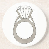 ダイヤモンド婚約リングや輪きらきら光るファッショニスタ花嫁 コースター (正面)