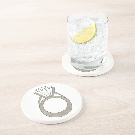 ダイヤモンド婚約リングや輪きらきら光るファッショニスタ花嫁 コースター (側面)