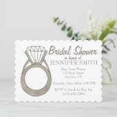 ダイヤモンド婚約リングや輪きらきら光るブライダルシャワーパーティー 招待状 (スタンド正面)