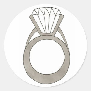 ダイヤモンド婚約リングや輪ウェディングシャワーシール ラウンドシール