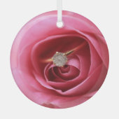 ダイヤモンド婚約リングや輪 ガラスオーナメント (正面)