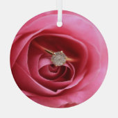 ダイヤモンド婚約リングや輪 ガラスオーナメント (裏面)