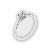 ダイヤモンド婚約リングや輪 シール (正面)