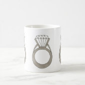 ダイヤモンド婚約結婚のリングや輪ブライダルシャワーマグカップ コーヒーマグカップ (中央)