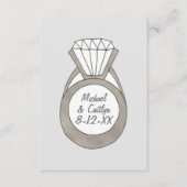 ダイヤモンド婚約結婚リングや輪ブライダルシャワー エンクロージャーカード (正面)