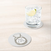 ダイヤモンド婚約結婚リングや輪ブライダルシャワー ラウンドペーパーコースター (インサイチュ)