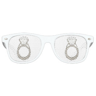 ダイヤモンド婚約結婚リングや輪ブライダルシャワー レトロサングラス