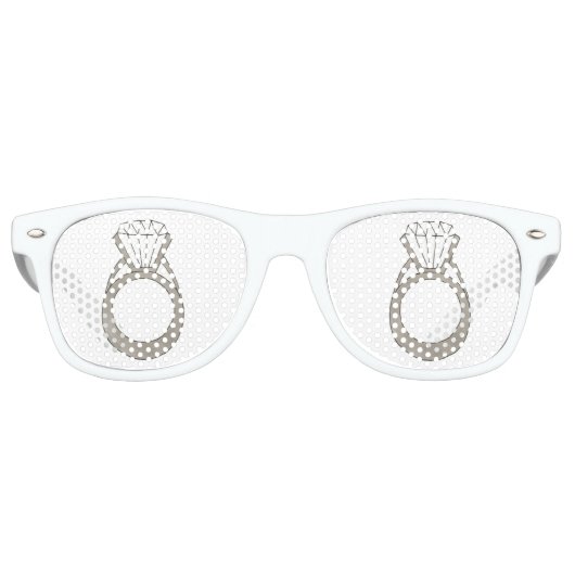 ダイヤモンド婚約結婚リングや輪ブライダルシャワー レトロサングラス (正面)