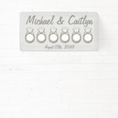 ダイヤモンド婚約結婚リングや輪ブライダルシャワー 横断幕 (インサイチュ)