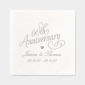 ダイヤモンド婚60周年記念リアル 箔ナプキン (正面)