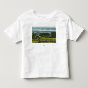 ダイヤモンド島および湖の山腹の眺め トドラーTシャツ