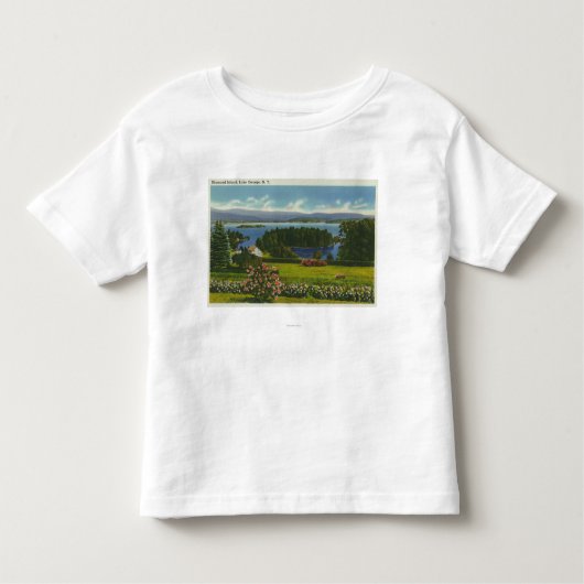 ダイヤモンド島および湖の山腹の眺め トドラーTシャツ (正面)