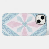 ダイヤモンド形の青いパターン Case-Mate iPhoneケース (裏面 (横))