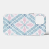 ダイヤモンド形の青いパターン Case-Mate iPhoneケース (裏面 (横))