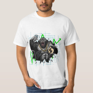 ダイヤモンド手渡しApe株式市場チャートTシャツ Tシャツ