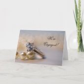 ダイヤモンド指輪および真珠の婚約の発表 案内状 (正面)