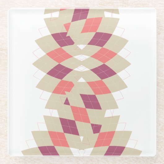 ダイヤモンド旋回パターン ガラスコースター (正面)