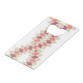 ダイヤモンド旋回パターン クレジットカード栓抜き (正面アングル)