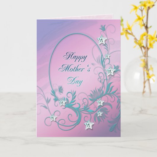 ダイヤモンド星の母の日のカード カード (黄色い花)