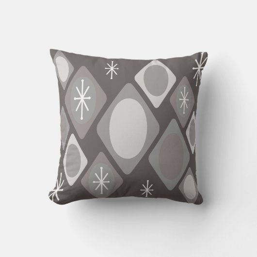 ダイヤモンド楕円スターバストダークグレー クッション (正面)