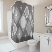 ダイヤモンド楕円スターバストダークグレー シャワーカーテン (インサイチュ)