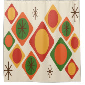 ダイヤモンド楕円スターバスト数々のカラー シャワーカーテン (正面)