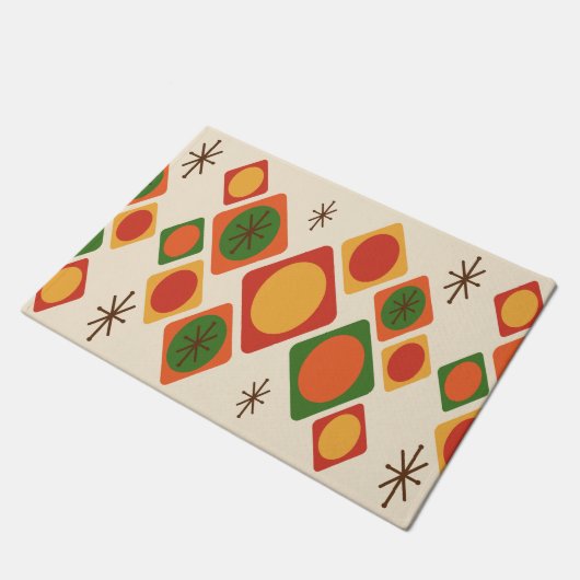 ダイヤモンド楕円スターバスト数々のカラー ドアマット (アングル)