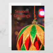 ダイヤモンド模様のクリスマスオーナメント シーズンカード (正面/裏面)