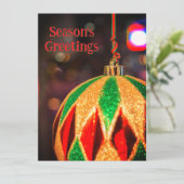 ダイヤモンド模様のクリスマスオーナメント シーズンカード (スタンド正面)