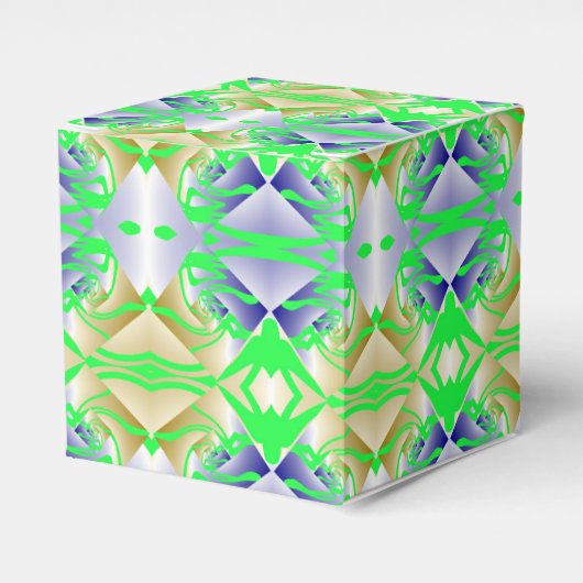 ダイヤモンド模様の緑の絵画 フェイバーボックス (正面サイド)