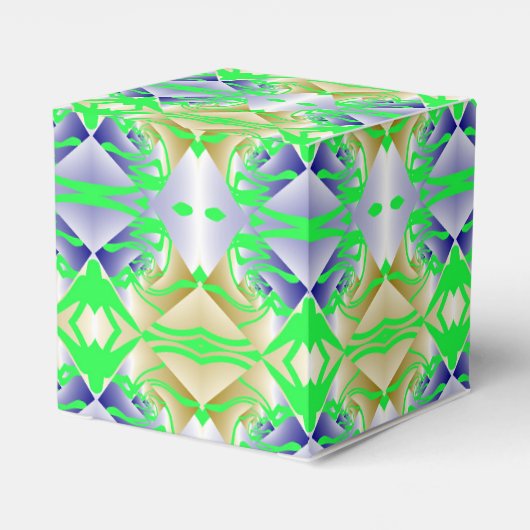 ダイヤモンド模様の緑の絵画 フェイバーボックス (裏面サイド)