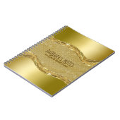 ダイヤモンド模様の金色のメタリック調 ノートブック (左側)