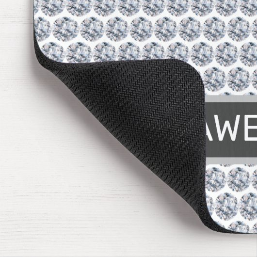 ダイヤモンド模様/シルバーモザイク(シルバーとホワイト) マウスパッド (コーナー)