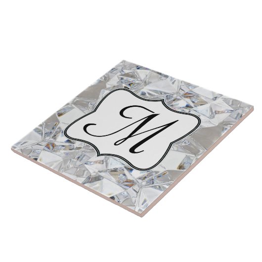 ダイヤモンド氷結晶グリッツモノグラム表示タイル タイル (側面)