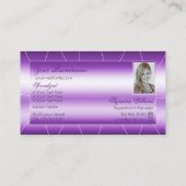 ダイヤモンド王室のとフォトラックスを使用したシマーリーパープル 名刺 (裏面)