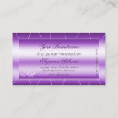 ダイヤモンド王室のとモノグラムを含むシマーリーパープル 名刺 (裏面)