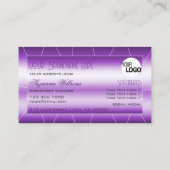 ダイヤモンド王室のとロゴのガラスを使用したシマーリーパープル 名刺 (裏面)