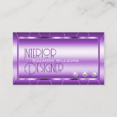 ダイヤモンド王室のとロゴのガラスを使用したシマーリーパープル 名刺 (正面)