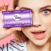 ダイヤモンド王室のとロゴシックを使用したシマーリーパープル 名刺